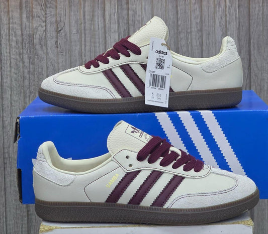Adidas Samba OG White/Burgundy.